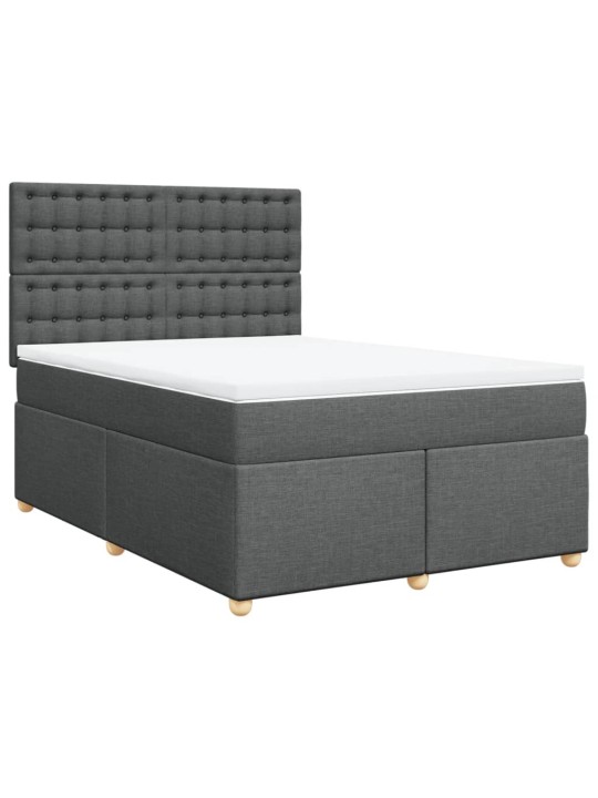 Box spring postel s matrací tmavě šedý 140 x 190 cm textil