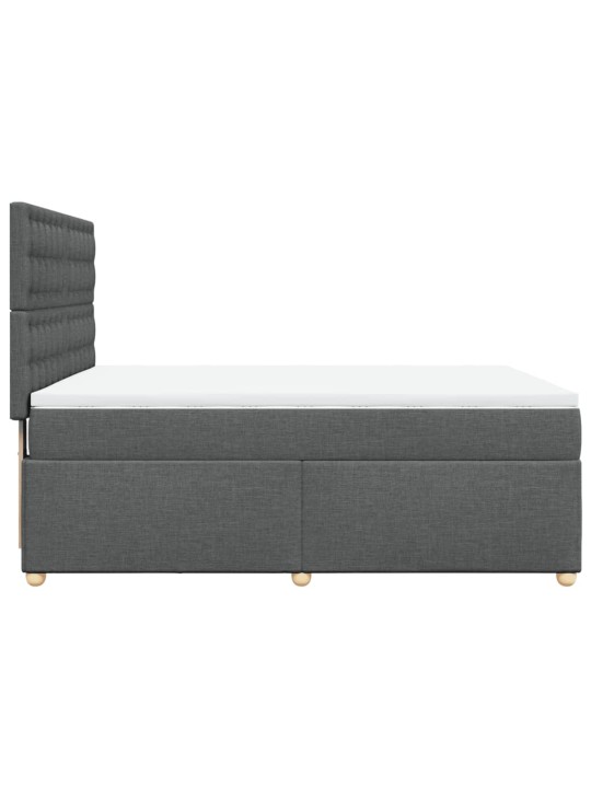 Box spring postel s matrací tmavě šedý 140 x 190 cm textil