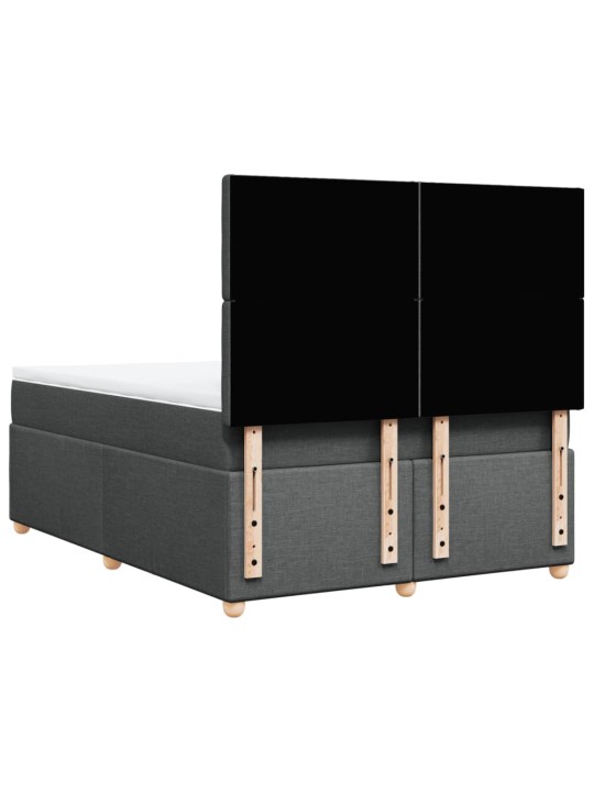 Box spring postel s matrací tmavě šedý 140 x 190 cm textil