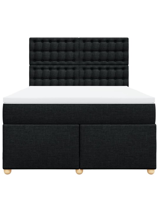 Box spring postel s matrací černá 140 x 190 cm textil