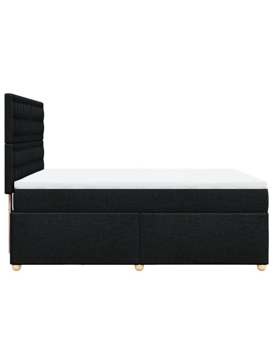 Box spring postel s matrací černá 140 x 190 cm textil