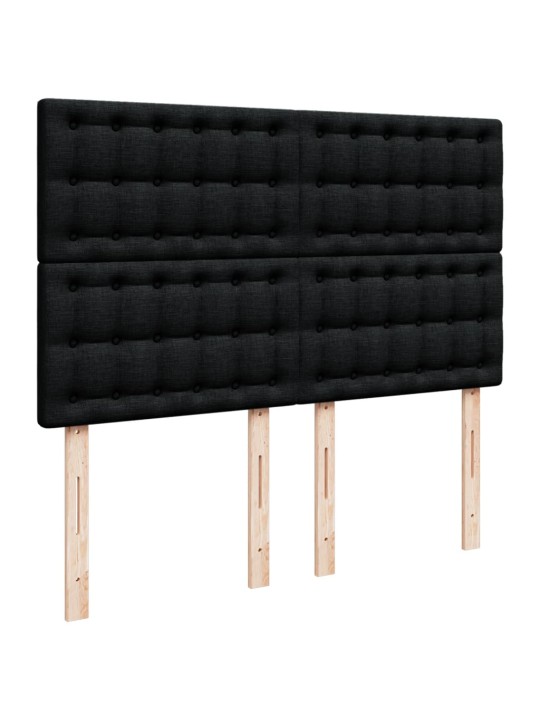 Box spring postel s matrací černá 140 x 190 cm textil