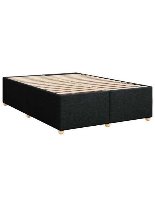 Box spring postel s matrací černá 140 x 190 cm textil
