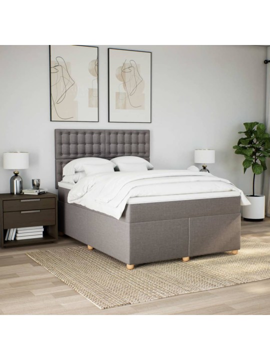 Box spring postel s matrací taupe 140x190 cm textil