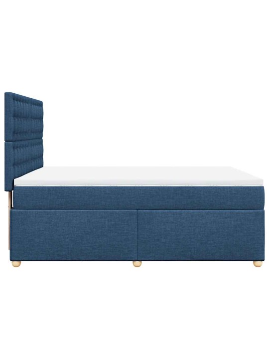 Box spring postel s matrací modrá 140x190 cm textil