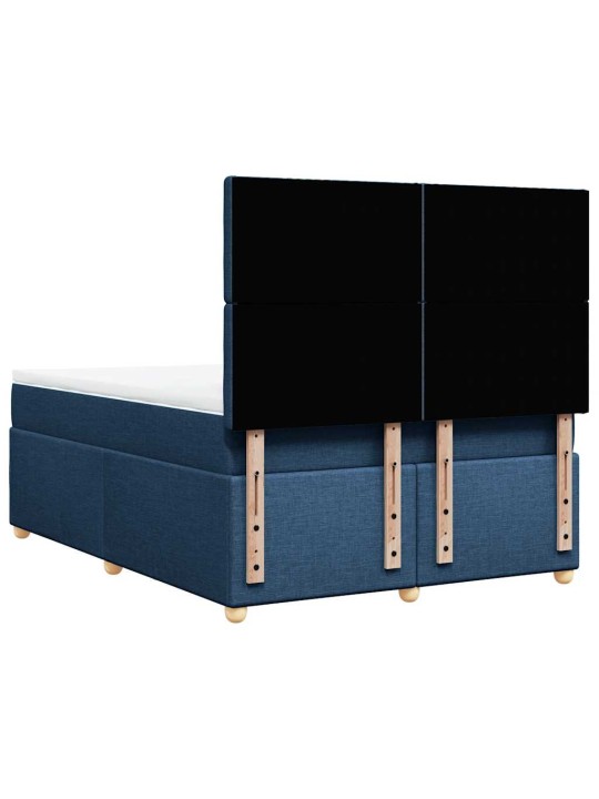 Box spring postel s matrací modrá 140x190 cm textil