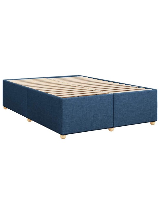 Box spring postel s matrací modrá 140x190 cm textil