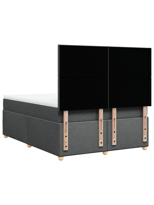 Box spring postel s matrací tmavě šedá 140x200 cm textil