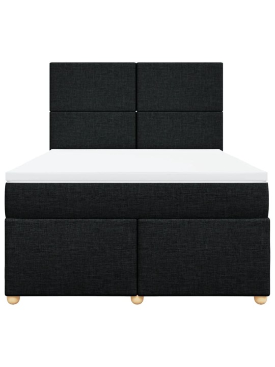 Box spring postel s matrací černá 140x200 cm textil