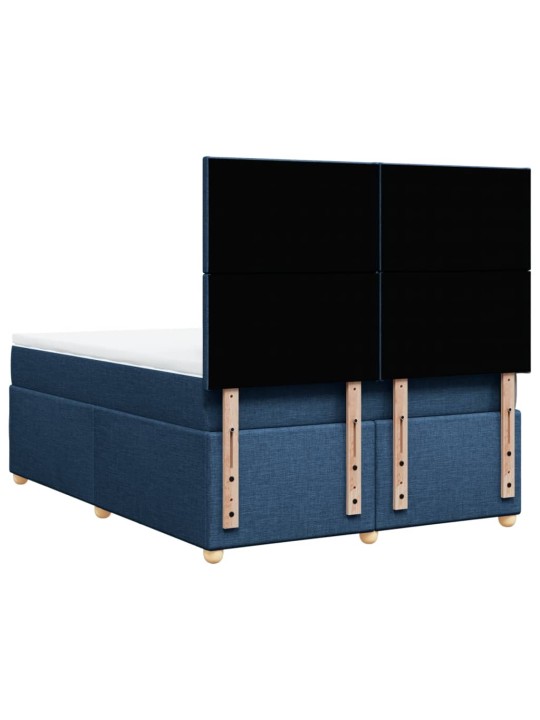 Box spring postel s matrací modrá 140x200 cm textil