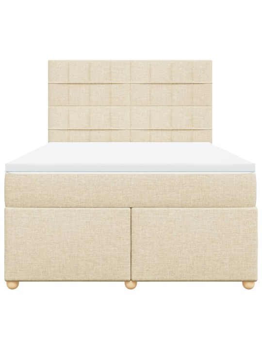 Box spring postel s matrací krémová 140x200 cm textil