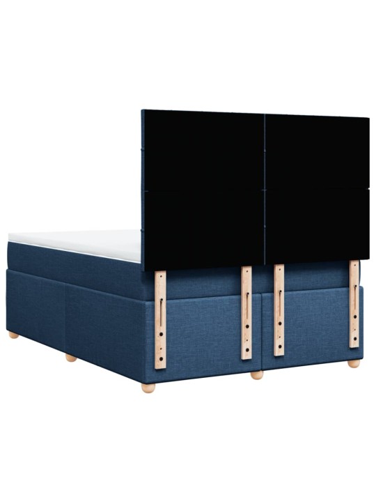 Box spring postel s matrací modrá 140x200 cm textil