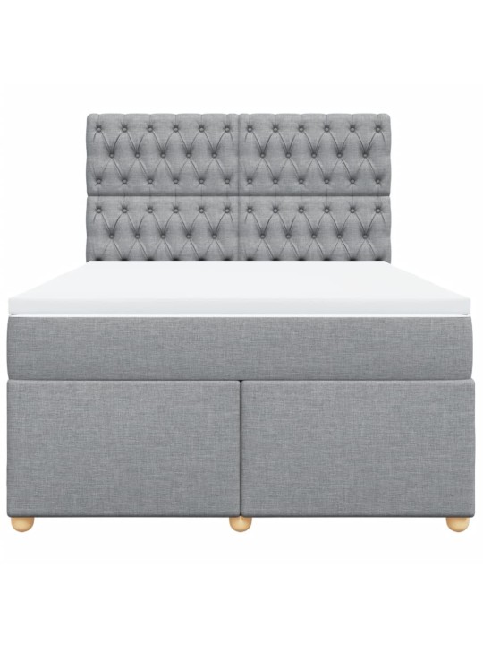 Box spring postel s matrací světle šedá 140 x 200 cm textil