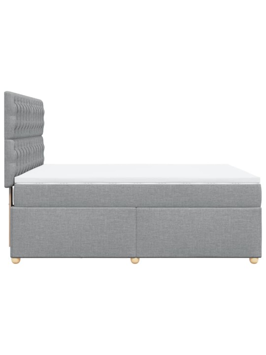 Box spring postel s matrací světle šedá 140 x 200 cm textil
