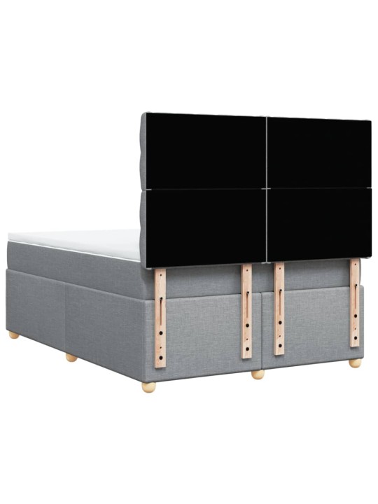 Box spring postel s matrací světle šedá 140 x 200 cm textil