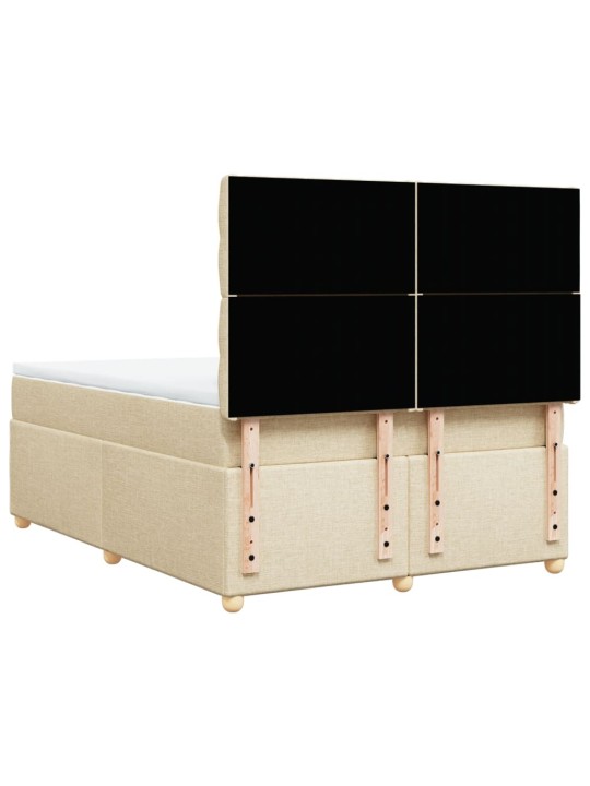 Box spring postel s matrací krémová 140x200 cm textil