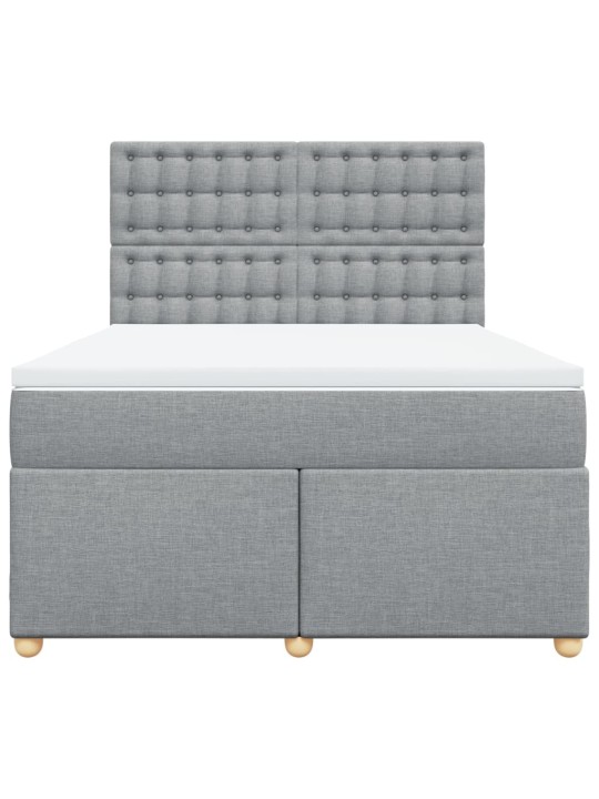 Box spring postel s matrací světle šedá 140 x 200 cm textil