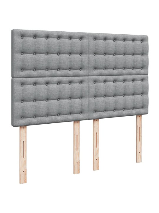 Box spring postel s matrací světle šedá 140 x 200 cm textil