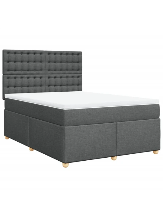 Box spring postel s matrací tmavě šedá 140x200 cm textil