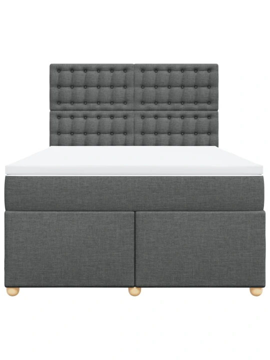 Box spring postel s matrací tmavě šedá 140x200 cm textil