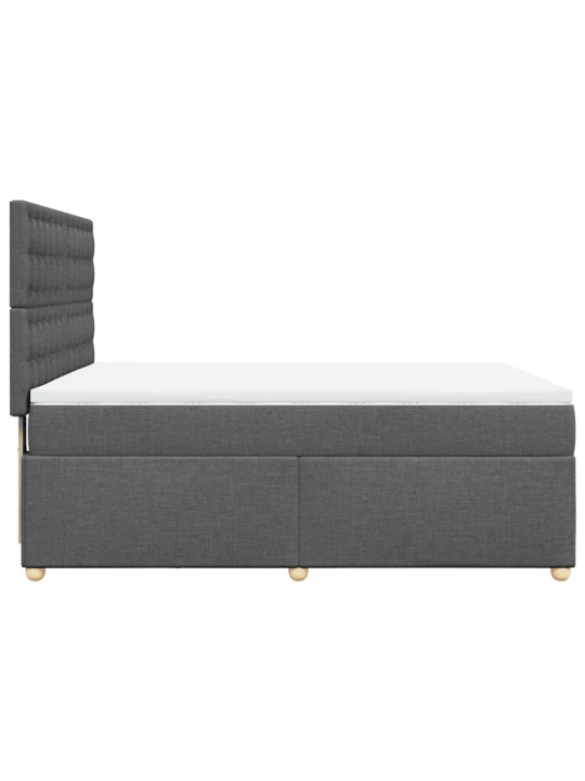 Box spring postel s matrací tmavě šedá 140x200 cm textil