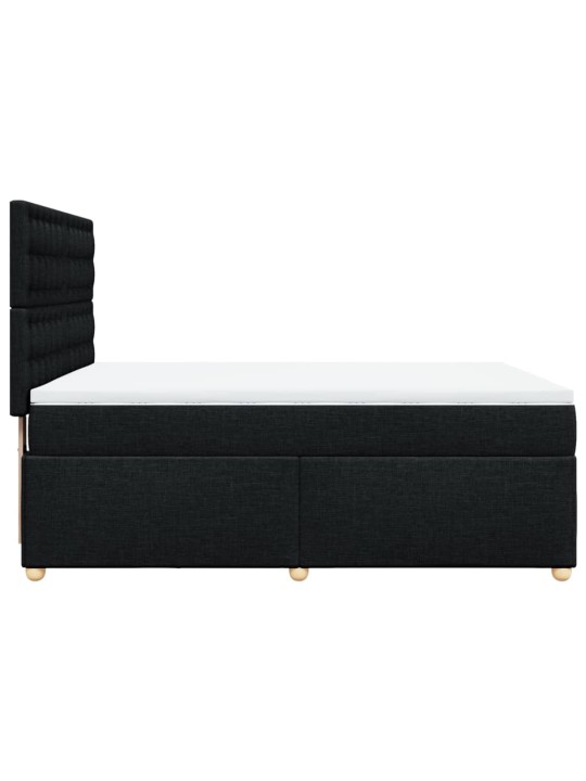 Box spring postel s matrací černá 140x200 cm textil