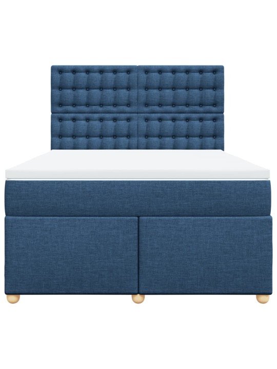 Box spring postel s matrací modrá 140x200 cm textil