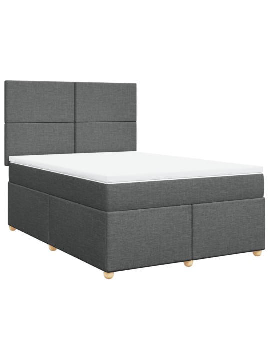Box spring postel s matrací tmavě šedá 160x200 cm textil