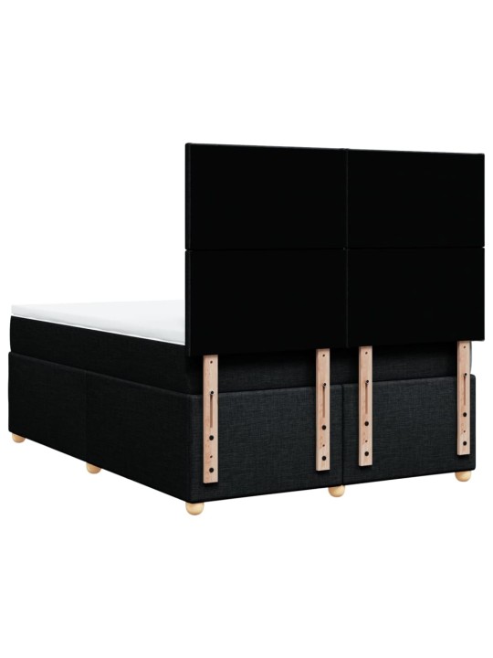 Box spring postel s matrací černá 160x200 cm textil