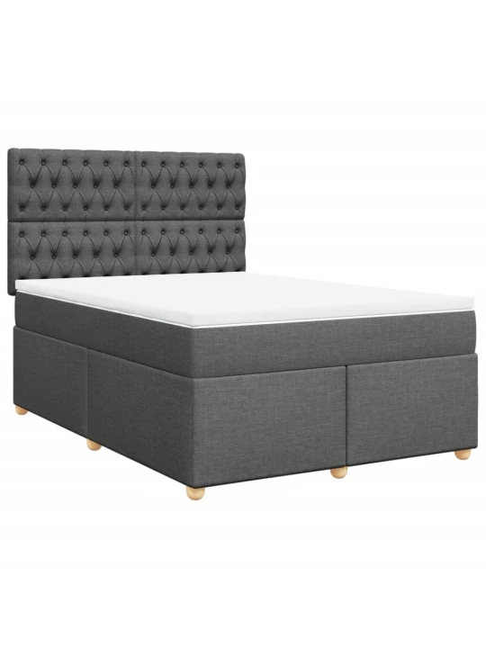 Box spring postel s matrací tmavě šedá 160x200 cm textil