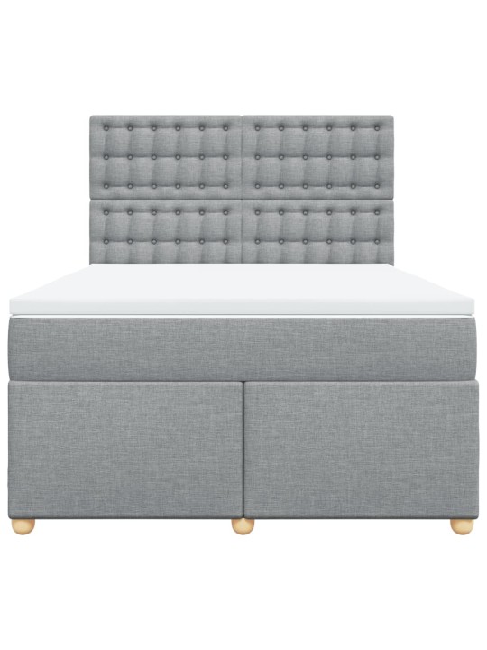 Box spring postel s matrací světle šedá 160 x 200 cm textil