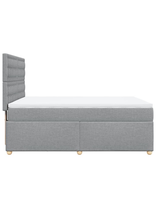 Box spring postel s matrací světle šedá 160 x 200 cm textil