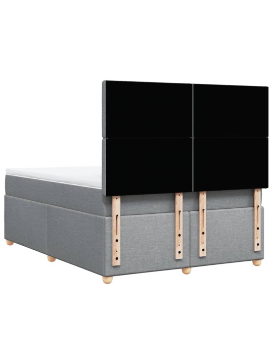 Box spring postel s matrací světle šedá 160 x 200 cm textil