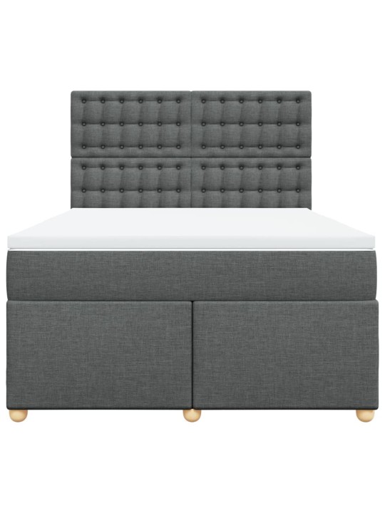 Box spring postel s matrací tmavě šedá 160x200 cm textil