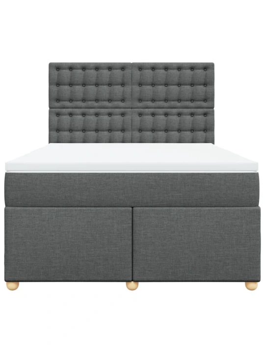 Box spring postel s matrací tmavě šedá 160x200 cm textil