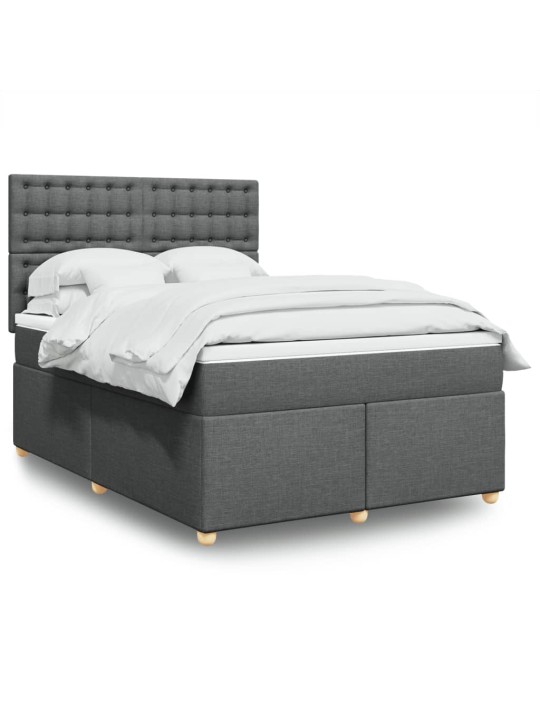 Box spring postel s matrací tmavě šedá 160x200 cm textil