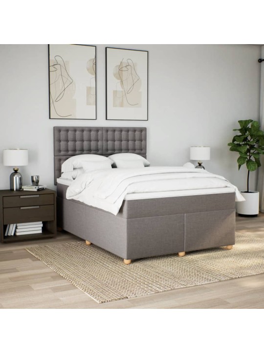 Box spring postel s matrací taupe 160x200 cm textil