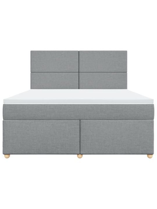 Box spring postel s matrací světle šedá 180 x 200 cm textil