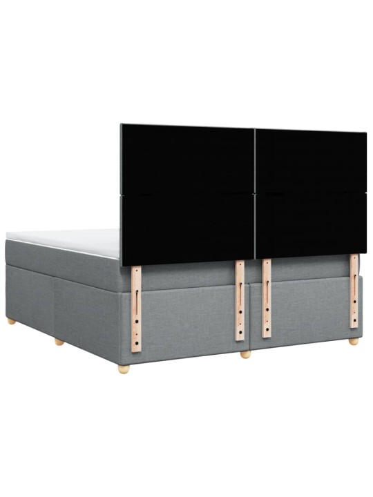 Box spring postel s matrací světle šedá 180 x 200 cm textil