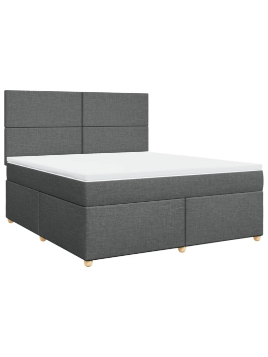Box spring postel s matrací tmavě šedá 180x200 cm textil