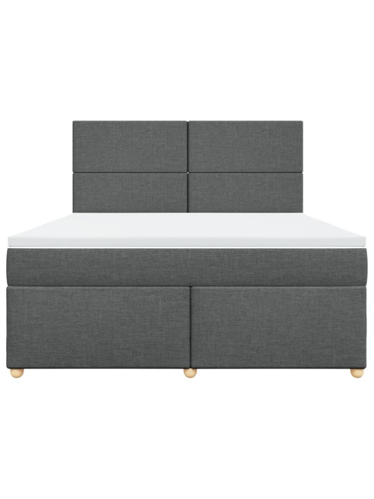 Box spring postel s matrací tmavě šedá 180x200 cm textil