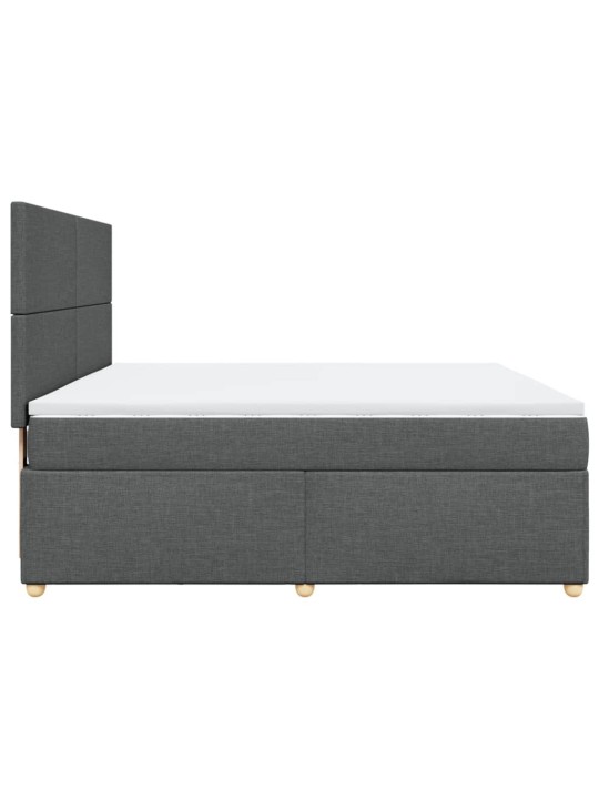 Box spring postel s matrací tmavě šedá 180x200 cm textil