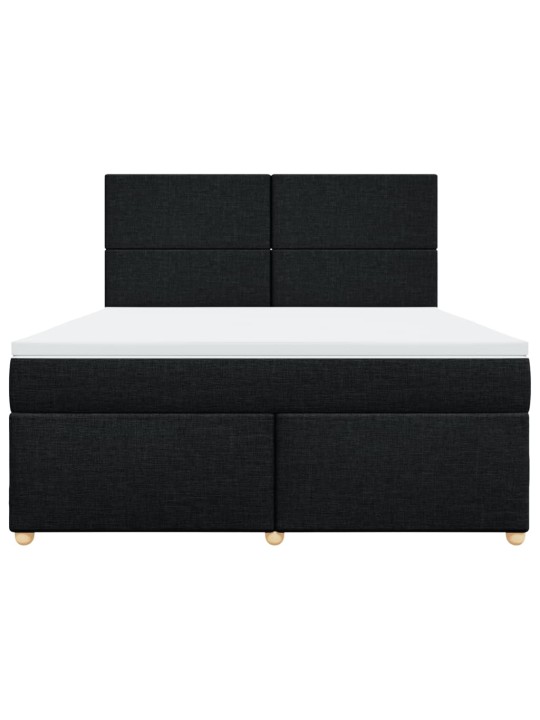 Box spring postel s matrací černá 180x200 cm textil