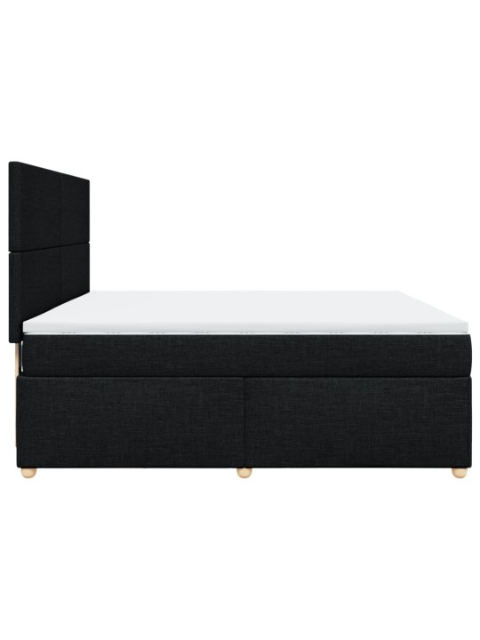 Box spring postel s matrací černá 180x200 cm textil