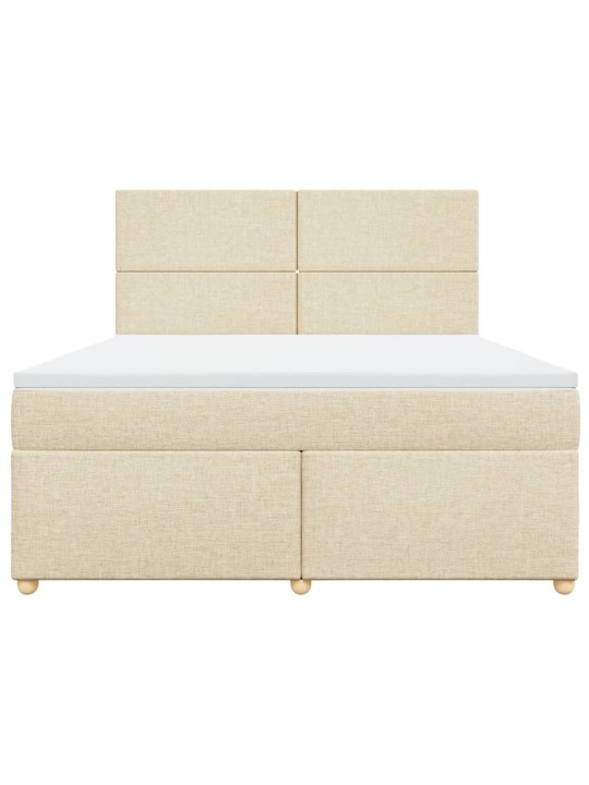 Box spring postel s matrací krémová 180x200 cm textil