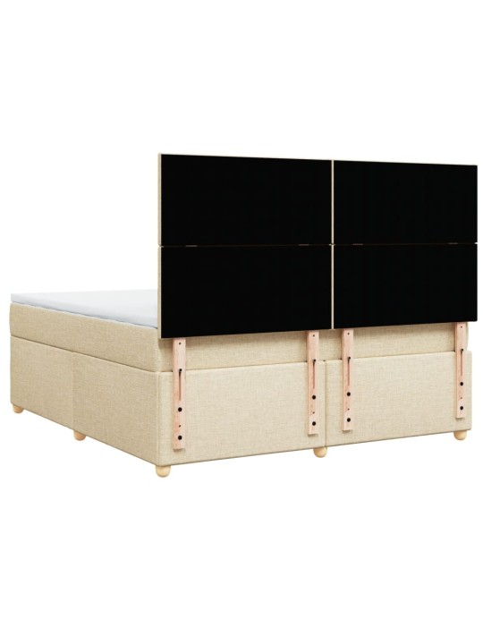 Box spring postel s matrací krémová 180x200 cm textil