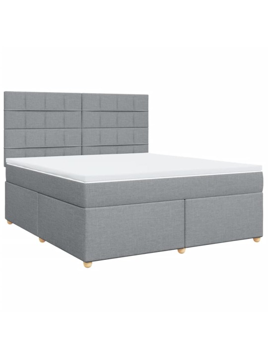 Box spring postel s matrací světle šedá 180 x 200 cm textil