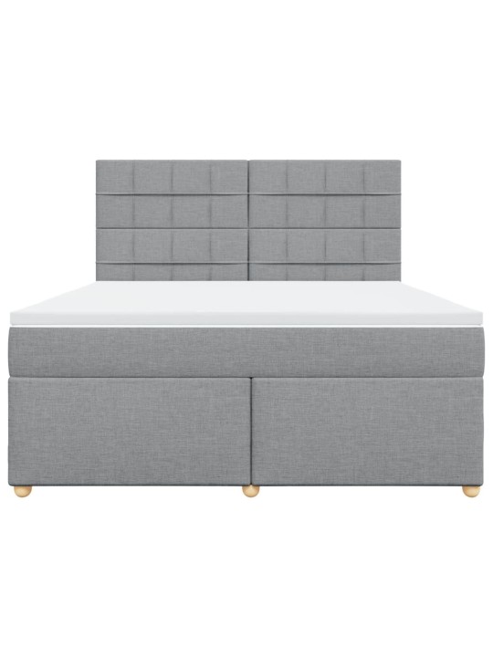 Box spring postel s matrací světle šedá 180 x 200 cm textil