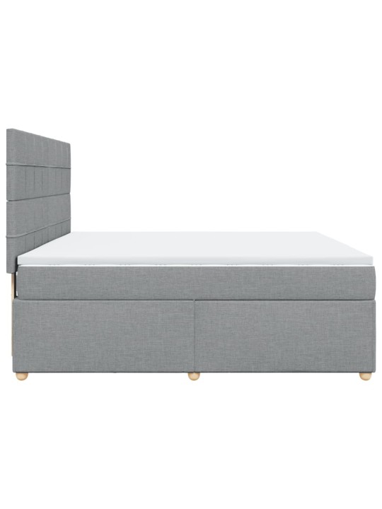 Box spring postel s matrací světle šedá 180 x 200 cm textil