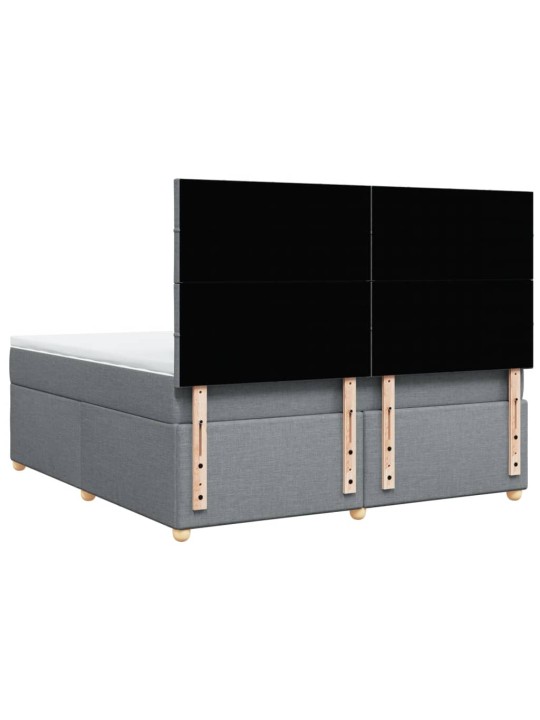 Box spring postel s matrací světle šedá 180 x 200 cm textil